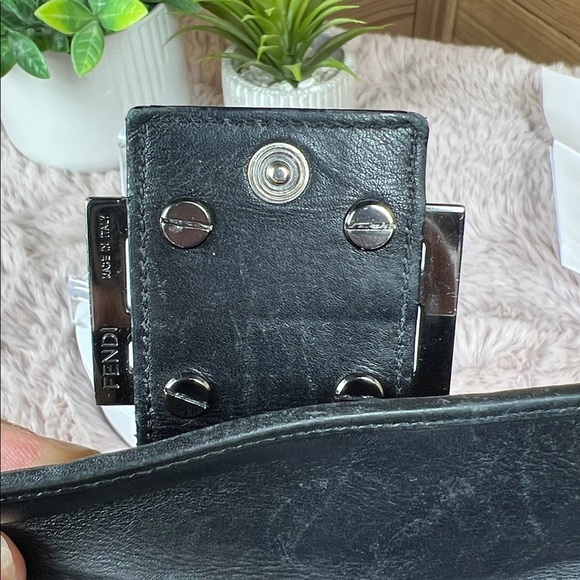 Vintage Fendi Zucchino Canvas Long Wallet Black 8M0021 COA Included - Authentic - Picture 7 of 12